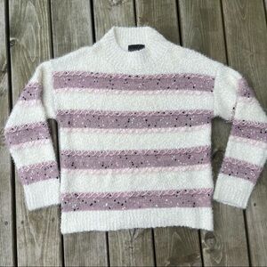 Absolutely creative worldwide Cream Pink chunky knit sweater M NWOT